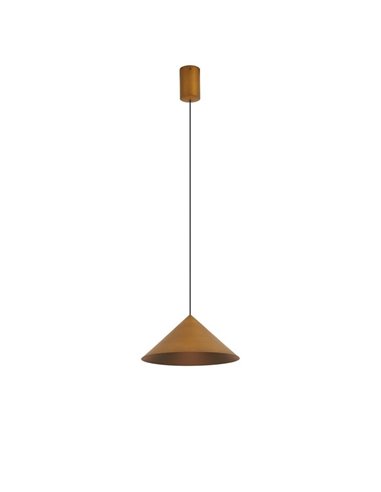 Lámpara colgante de techo LED CONO cuero Ø24cm 3000K, moderno 10W regulable TRIAC