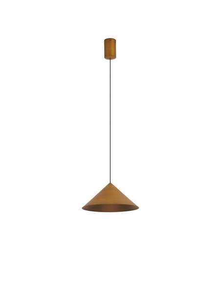 Lámpara colgante de techo LED CONO cuero Ø24cm 3000K, moderno 10W regulable TRIAC