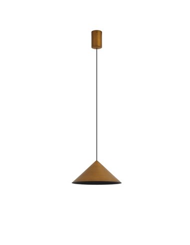 Lámpara colgante de techo LED CONO cuero Ø24cm 3000K, moderno 10W regulable TRIAC