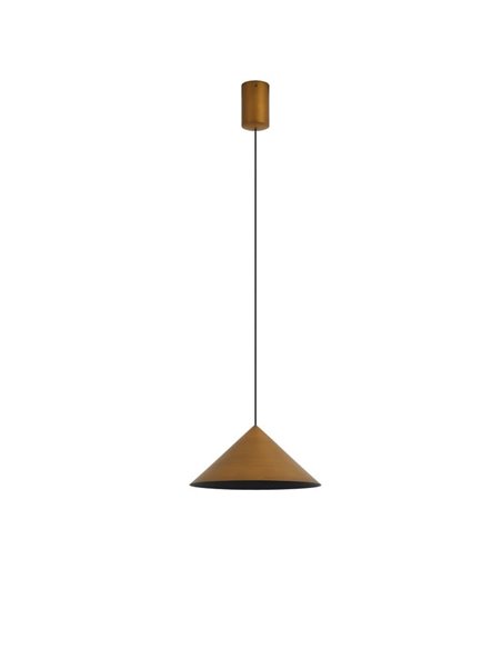 Lámpara colgante de techo LED CONO cuero Ø24cm 3000K, moderno 10W regulable TRIAC