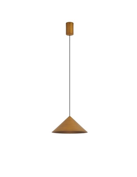 Lámpara colgante de techo LED CONO cuero Ø24cm 3000K, moderno 10W regulable TRIAC