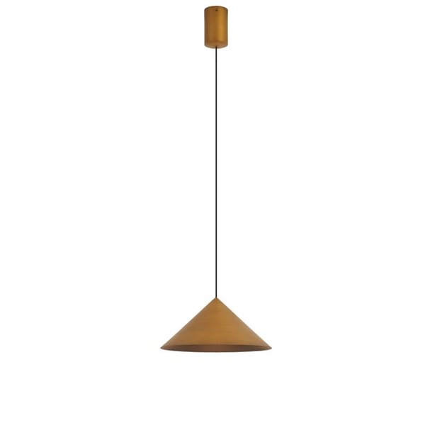 Lámpara colgante de techo LED CONO cuero Ø24cm 3000K, moderno 10W regulable TRIAC