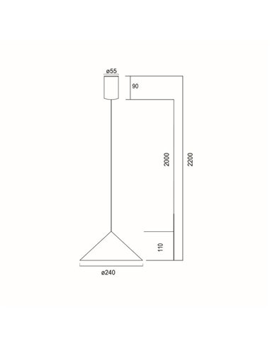 Lámpara colgante de techo LED CONO cuero Ø24cm 3000K, moderno 10W regulable TRIAC