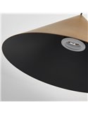 Lámpara colgante de techo LED CONO cuero Ø24cm 3000K, moderno 10W regulable TRIAC