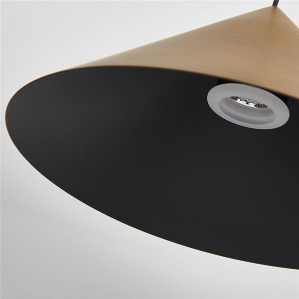 Luminária pendente de teto LED CONE em couro Ø24cm 3000K, moderna, 10W, dimerizável, TRIAC