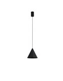 Luminária de teto pendente LED CONE preta Ø18cm 10W 3000K, design moderno, dimerizável TRIAC