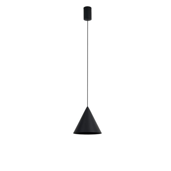 Lámpara de techo colgante LED CONO negro Ø18cm 10W 3000K, diseño moderno regulable TRIAC