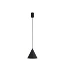 Luminária de teto pendente LED CONE preta Ø18cm 10W 3000K, design moderno, dimerizável TRIAC