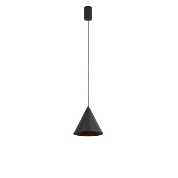 Lámpara de techo colgante LED CONO negro Ø18cm 10W 3000K, diseño moderno regulable TRIAC