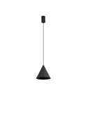 Luminária de teto pendente LED CONE preta Ø18cm 10W 3000K, design moderno, dimerizável TRIAC