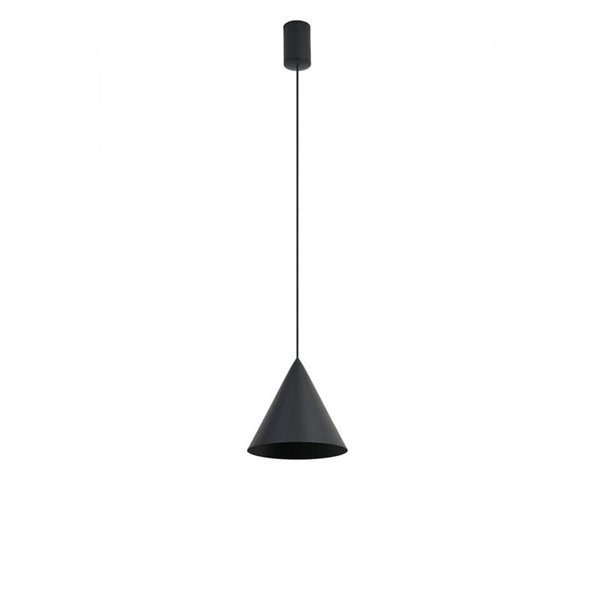 Lámpara de techo colgante LED CONO negro Ø18cm 10W 3000K, diseño moderno regulable TRIAC
