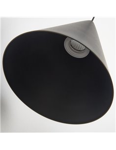Suspension LED CONE noire Ø18cm 10W 3000K, design moderne, dimmable TRIAC 2
