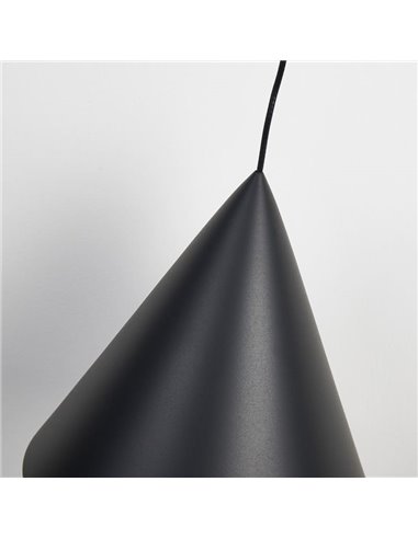 Lámpara de techo colgante LED CONO negro Ø18cm 10W 3000K, diseño moderno regulable TRIAC
