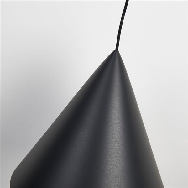 Lámpara de techo colgante LED CONO negro Ø18cm 10W 3000K, diseño moderno regulable TRIAC