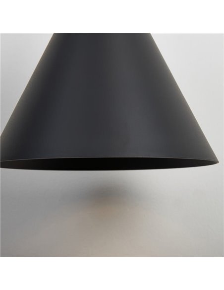 Lámpara de techo colgante LED CONO negro Ø18cm 10W 3000K, diseño moderno regulable TRIAC