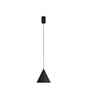 Luminária de teto pendente LED CONE preta Ø18cm 10W 3000K, design moderno, dimerizável TRIAC
