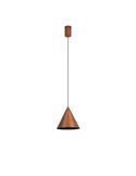 Lámpara de techo colgante LED cónico 10W CONO cobre Ø18cm, 3000K diseño moderno y regulable TRIAC