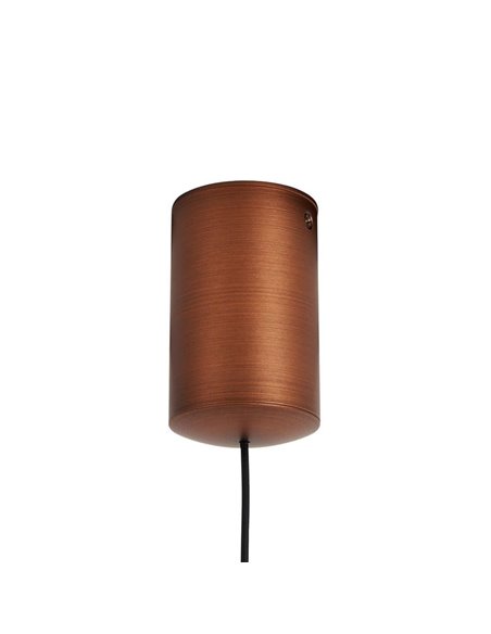Luminária de teto pendente cônica de LED, 10W, cone de cobre Ø18cm, 3000K, design moderno e dimerizável por TRIAC.