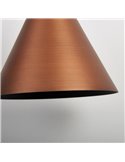 Lámpara de techo colgante LED cónico 10W CONO cobre Ø18cm, 3000K diseño moderno y regulable TRIAC