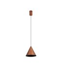 Lámpara de techo colgante LED cónico 10W CONO cobre Ø18cm, 3000K diseño moderno y regulable TRIAC