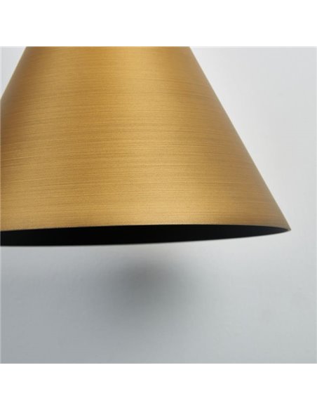 Luminária de teto pendente cônica LED CONO 10W em couro Ø18cm 3000K com foco ajustável e dimerizável TRIAC