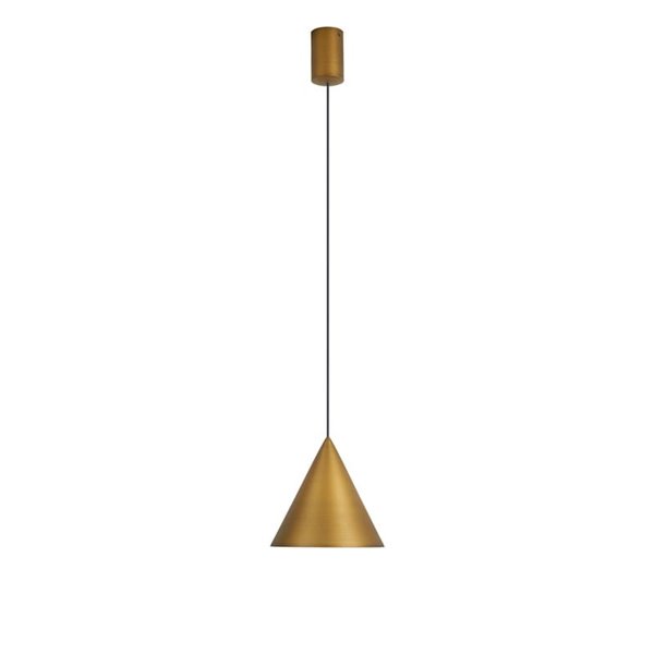 Lámpara de techo colgante LED cónico CONO 10W cuero Ø18cm 3000K luz focal y regulable TRIAC