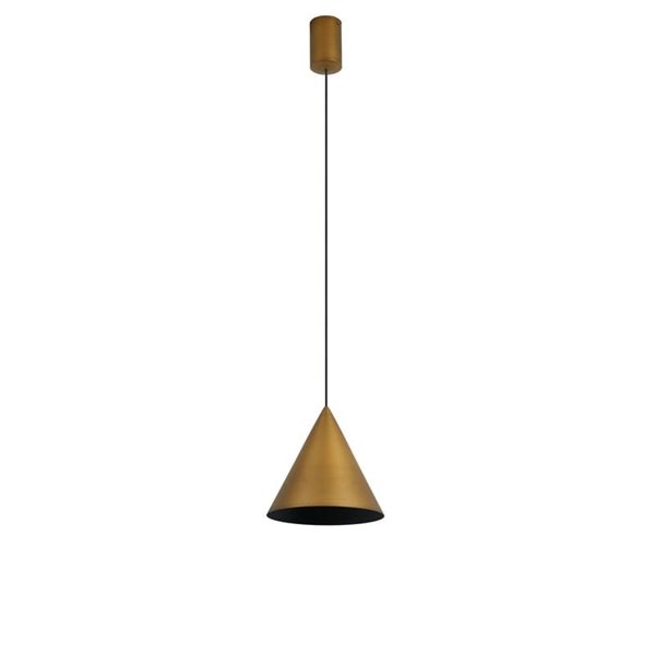 Lámpara de techo colgante LED cónico CONO 10W cuero Ø18cm 3000K luz focal y regulable TRIAC