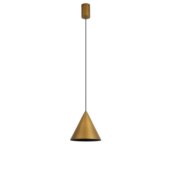 Lámpara de techo colgante LED cónico CONO 10W cuero Ø18cm 3000K luz focal y regulable TRIAC