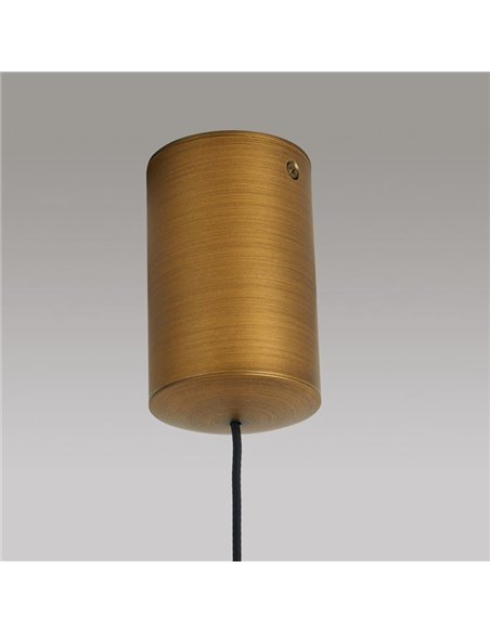 Suspension conique LED CONO 10W cuir Ø18cm 3000K à intensité focalisée et dimmable TRIAC