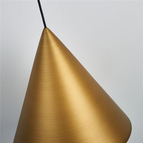 Luminária de teto pendente cônica LED CONO 10W em couro Ø18cm 3000K com foco ajustável e dimerizável TRIAC