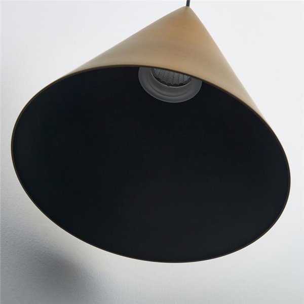 Luminária de teto pendente cônica LED CONO 10W em couro Ø18cm 3000K com foco ajustável e dimerizável TRIAC