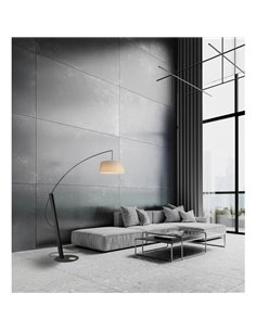 Lampadaire RUTI et RICCA couleur crème, tissu et acier 2