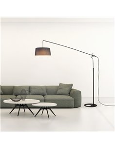 Abat-jour gris pour lampadaire RUTI et RICCA, tissu et acier 2