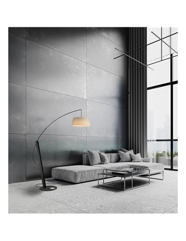 Lampadaire LED noir RICCA, ampoule E27 incluse 30 W CTT 2700-3200-4000 K, sans abat-jour