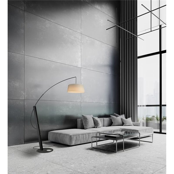Pie de salón LED RICCA negro, bombilla E27 incluida 30W CTT 2700-3200-4000K, sin pantalla