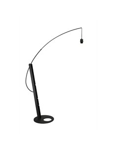 Luminária de chão LED preta RICCA, lâmpada E27 inclusa, 30W CTT 2700-3200-4000K, sem cúpula.