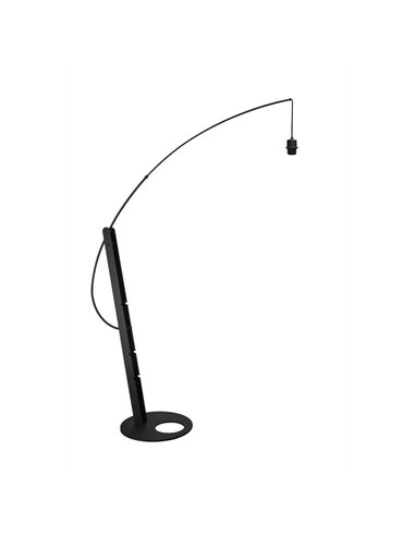 Luminária de chão LED preta RICCA, lâmpada E27 inclusa, 30W CTT 2700-3200-4000K, sem cúpula.