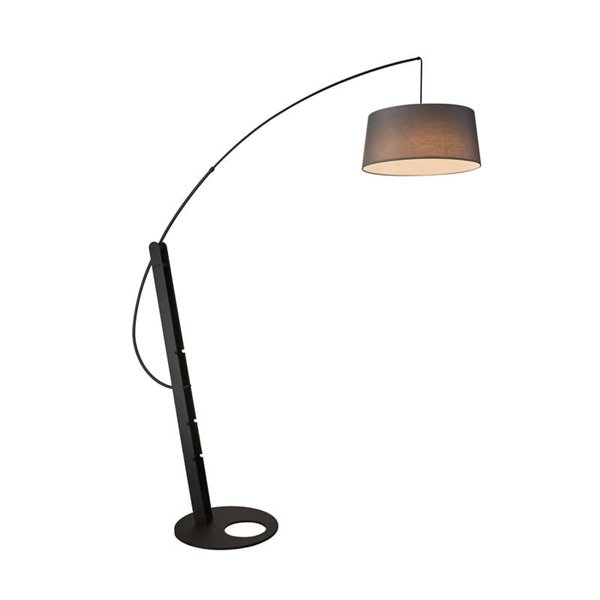 Pie de salón LED RICCA negro, bombilla E27 incluida 30W CTT 2700-3200-4000K, sin pantalla