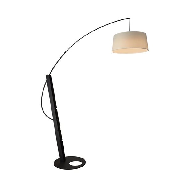 Pie de salón LED RICCA negro, bombilla E27 incluida 30W CTT 2700-3200-4000K, sin pantalla