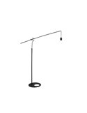 Pie de salón LED RUTI negro, bombilla E27 incluida 30W CTT 2700-3200-4000K, sin pantalla