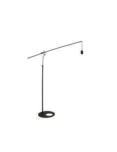 Pie de salón LED RUTI negro, bombilla E27 incluida 30W CTT 2700-3200-4000K, sin pantalla