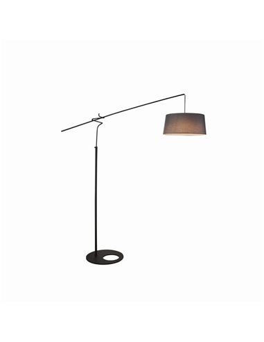 Lampadaire LED noir RUTI, ampoule E27 incluse 30 W CTT 2700-3200-4000 K, sans abat-jour