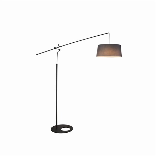 Luminária de chão RUTI preta com LED, lâmpada E27 inclusa, 30W CTT 2700-3200-4000K, sem cúpula.