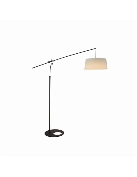 Pie de salón LED RUTI negro, bombilla E27 incluida 30W CTT 2700-3200-4000K, sin pantalla