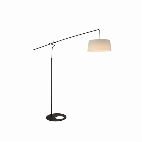 Pie de salón LED RUTI negro, bombilla E27 incluida 30W CTT 2700-3200-4000K, sin pantalla