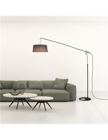 Pie de salón LED RUTI negro, bombilla E27 incluida 30W CTT 2700-3200-4000K, sin pantalla