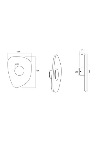 Applique murale LED acoustique, forme pétale, ACUSTIC, couleur café, Ø 30 cm, 5 W, 3 000 K, 400 lm