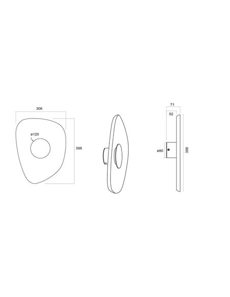 Applique murale LED acoustique, forme pétale, ACUSTIC, couleur café, Ø 30 cm, 5 W, 3 000 K, 400 lm