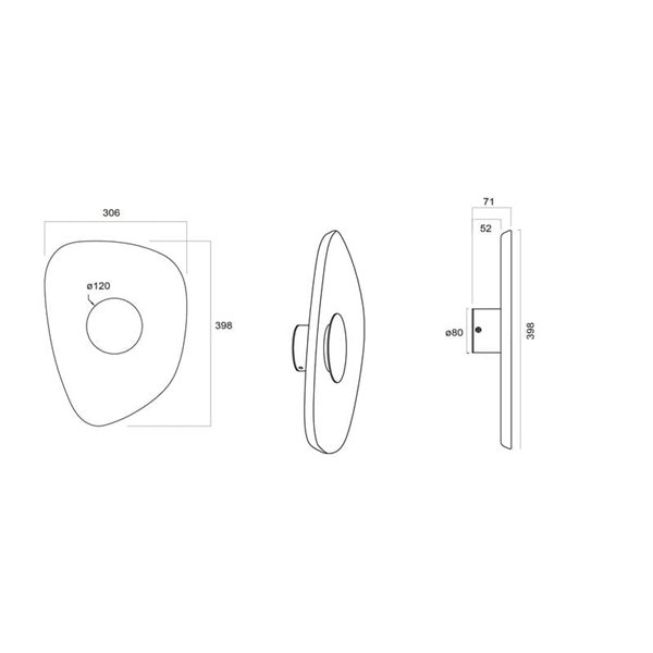 Applique murale LED acoustique, forme pétale, ACUSTIC, couleur café, Ø 30 cm, 5 W, 3 000 K, 400 lm