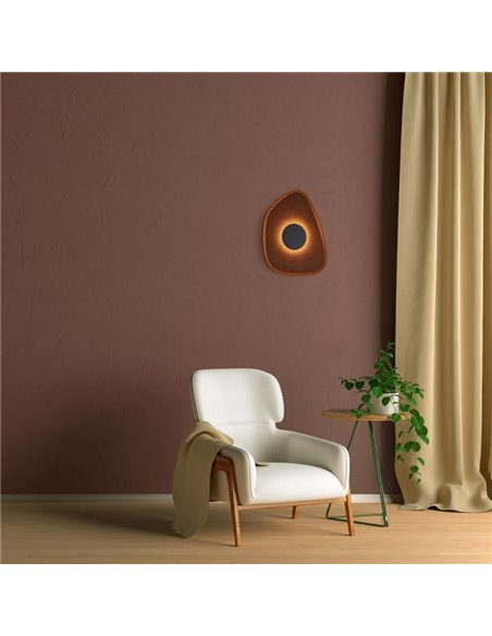 Applique murale LED acoustique, forme pétale, ACUSTIC, couleur café, Ø 30 cm, 5 W, 3 000 K, 400 lm